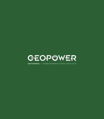 Groene achtergrond met het GEOPOWER-logo
